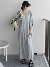 Loose Urban Gray Hollow Maxi Dress